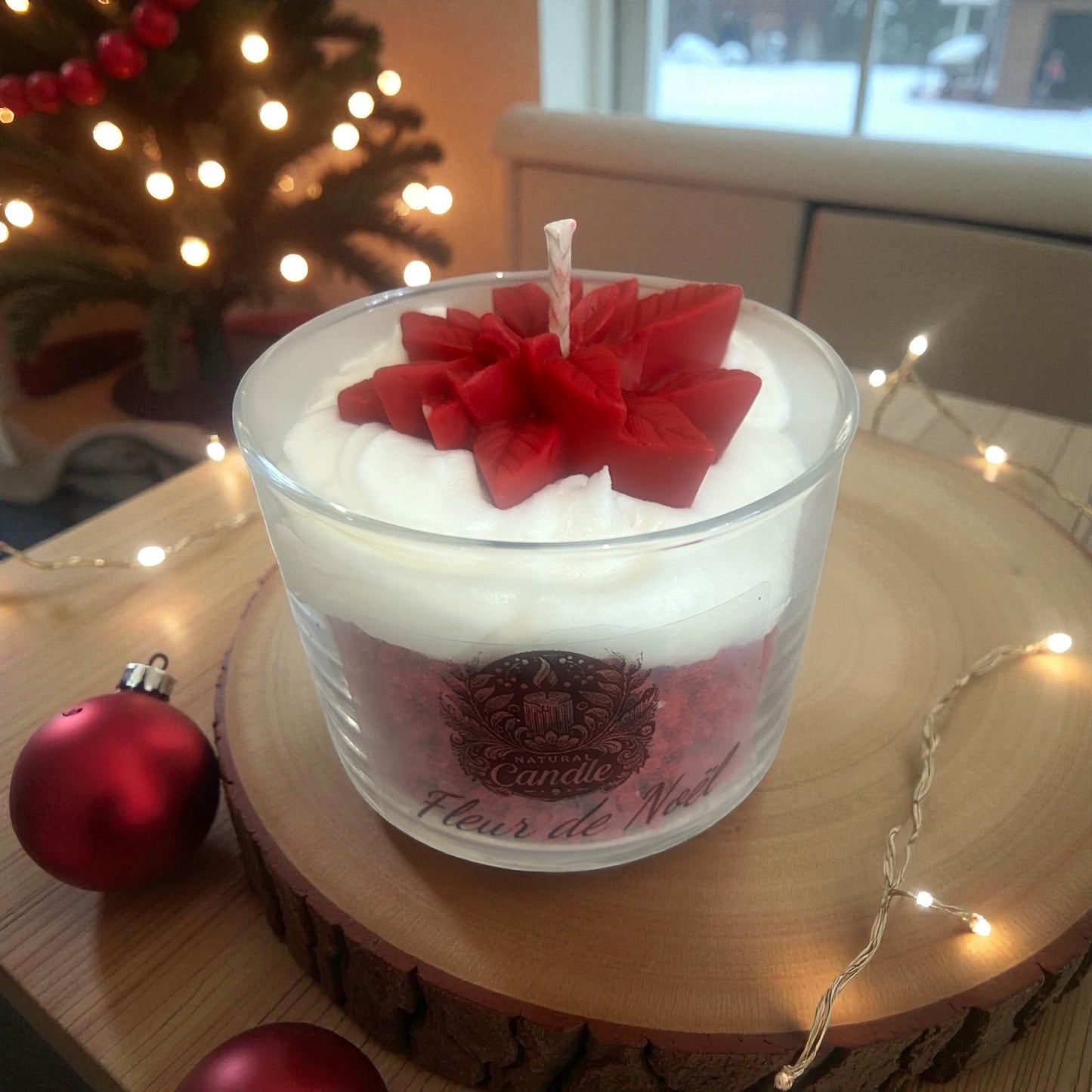 Bougie Fleur de Noël