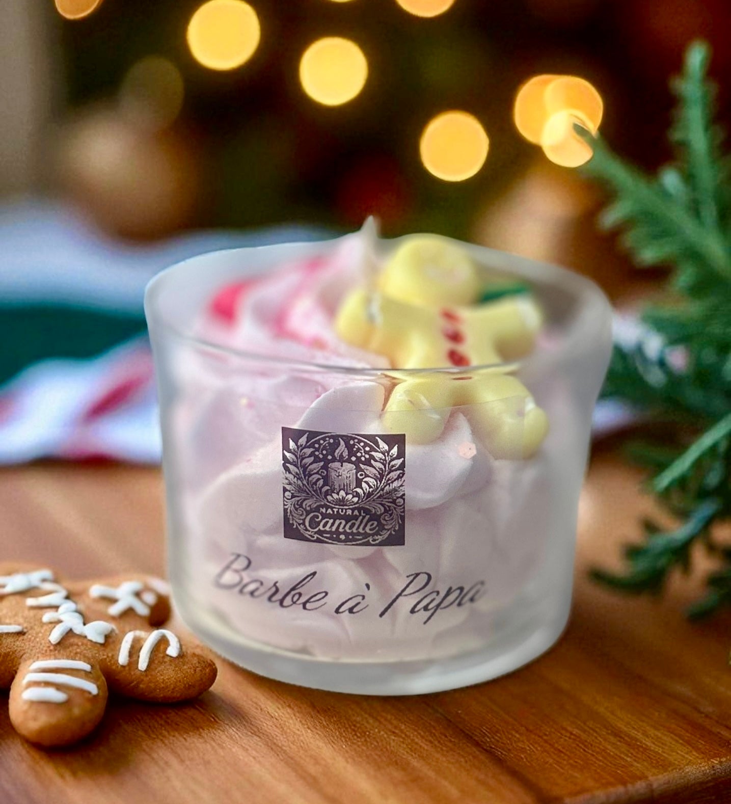 Bougie Barbe à Papa de Noël