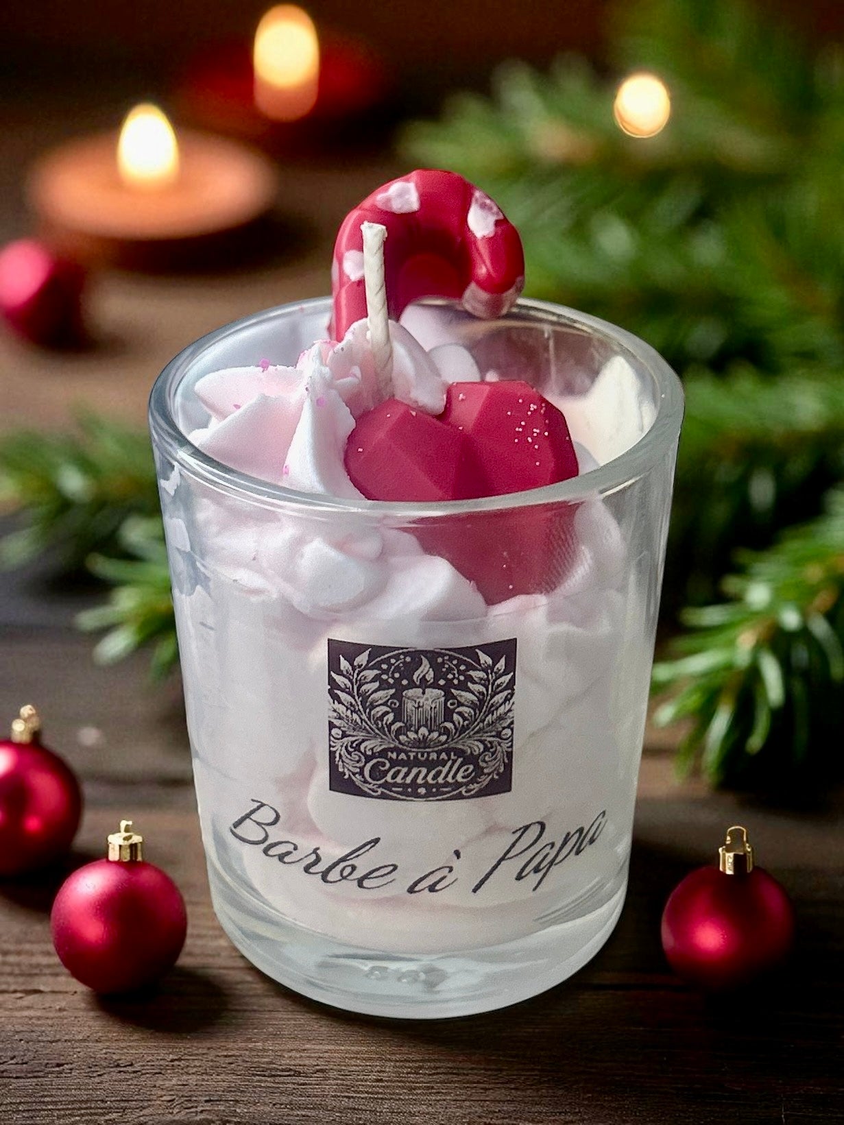 Mini Bougie Barbe à Papa de Noël