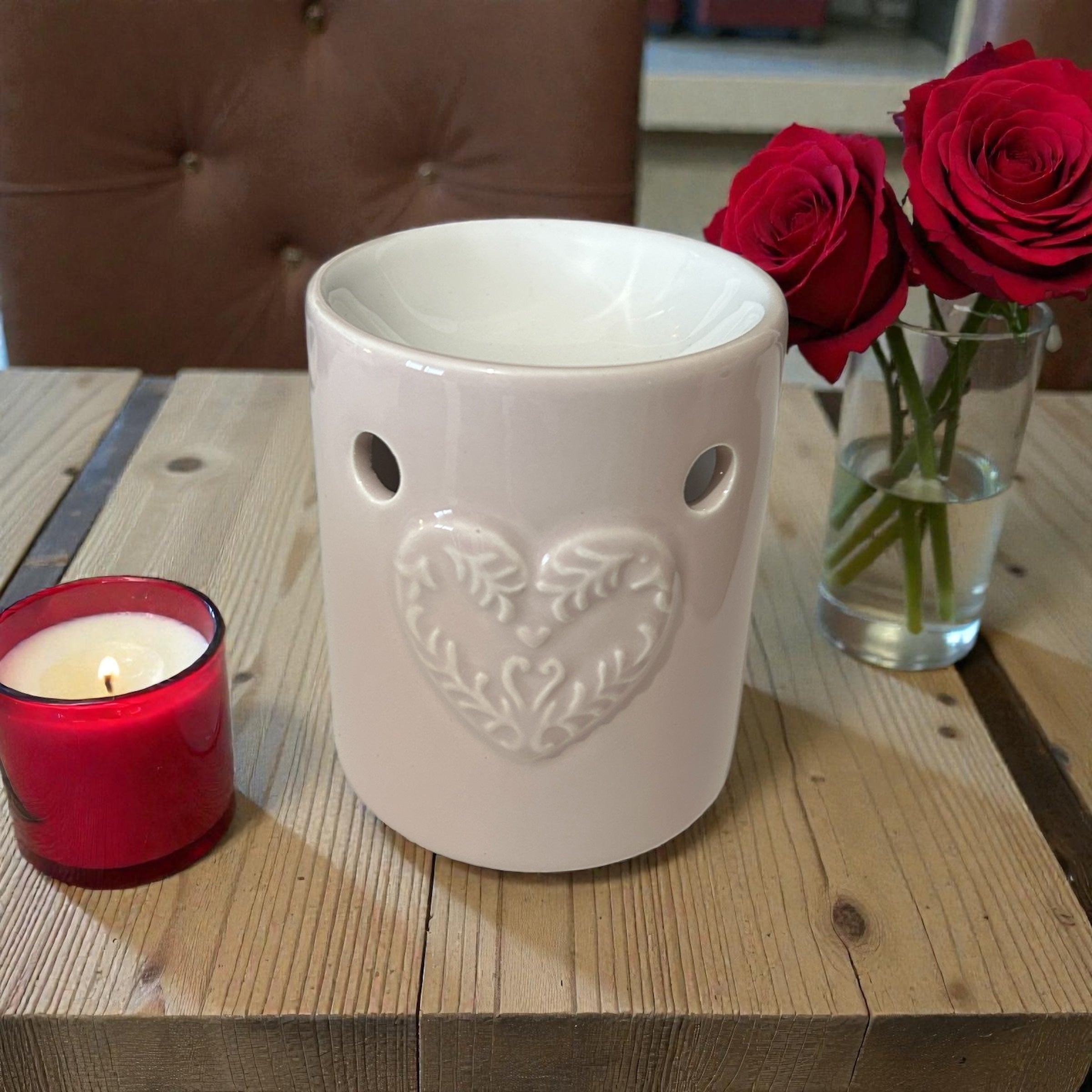 Brûleur coeur rose pâle